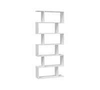 Habitdesign - Estantería Salón, Librería, Separador Ambientes, Color Blanco Brillo, 80x192x24 cm - Modelo Athena