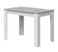 Habitdesign Mesa auxiliar Cloe - Fija, 4 comensales, Blanco Artik y Gris Cemento, 108,5x67x78 cm