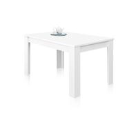 Habitdesign Mesa de comedor extensible Kendra 140-190×90×78 cm Blanco Artik