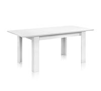 Habitdesign Mesa de comedor extensible Kendra 140-190×90×78 cm Blanco Artik