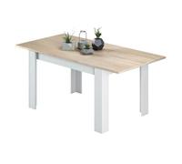 13Casa Mesa de comedor extensible Kendra – Blanco Artik y Roble Canadian 140-190x90x78 cm