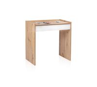 Habitdesign -Mesa de escritorio con cajón Dess Artik white (matte white) - nodi oak
