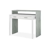 Habitdesign -Mesa de escritorio extensible Zira Artik white - cement gray