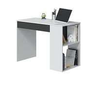 Habitdesign Mesa de estudio Masster con 1 cajón Blanco Artik y Gris Antracita 101x73x50 cm