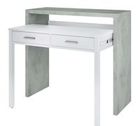 Habitdesign - Mesa de Estudio Extensible, Mesa Ordenador, Escritorio para Hogar u Oficina, Color Blanco Artik, 87,5x98,5x36-70 cm - Modelo Consola