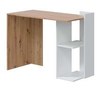 Miroytengo Mesa de escritorio Kenia Roble Nodi y Blanco Artik 78x100x52 cm