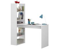 Miroytengo Mesa de ordenador Modelo Duplo con estantería reversible Blanco Artik 120×53×144 cm