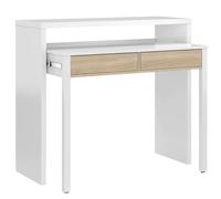 Usinestreet Mesa Escritorio Extensible Color Blanco Artik y Roble Canadian 98,5x36-70x87,5 cm