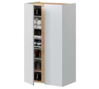 Habitdesign Mueble Armario Zapatero Estilo Nórdico Recibidor Color Roble Nodi y Blanco Artik 57 cm