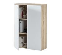 Habitdesign Mueble Auxiliar Despacho, Armario Estudio, 119x80x32,5 (AltoxAnchoxFondo - en cm), Color Blanco Artik y Roble Canadian, Modelo Office