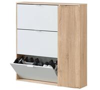 Habitdesign Zapatero modelo Class 4 puertas Roble Canadian y Blanco Artik 106x115x22 cm