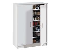Habitdesign Mueble Zapatero Dos Puertas, Mueble Auxiliar, Modelo Basic Wide, Acabado en Blanco, Medidas: 75 cm (Ancho) x 101 cm (Alto) x 36 cm (Fondo)