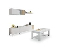 Habitdesign -Pack salón con mesa de centro Nitza Plus V1 Artik white (matte white) - natur