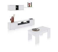 Habitdesign -Pack salón con mesa de centro Plus V2 Glossy white - anthracite gray