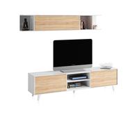 Habitdesign -Salón Niva Glossy white - canadian oak