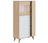 Due-Home Innovations SL Vitrina Kikua Plus 3 puertas Blanco Artik y Roble Canadian 77×142×33 cm
