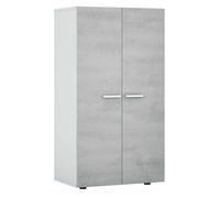 Due-Home Innovations SL Zapatero Star 2 puertas, estrecho, blanco brillo y cemento 103x55x36 cm