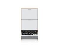 Habitdesign -Zapatero de 3 puertas abatibles 60x113 cm Remi Oak - white