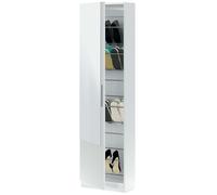 Habitdesign Zapatero de una Puerta con Espejo en Color Blanco artik para Entrada 180x50x22 cm