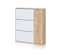 Habitdesign -Zapatero Eris 4 Puertas Artik white - canadian oak
