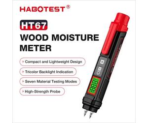 HABOTEST HT67 medidor de humedad de madera Digital probador de humedad de madera profesional 0 ~ 58% medidor higrómetro de madera tipo bolígrafo portátil HT67
