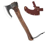 Hacha vikinga, hecha a mano, caza, hacha de camping, hacha outdoor, hacha nórdica de supervivencia para camping, hacha bushcraft para aventuras outdoor Acero al carbono 1095, mango de palisandro, idea