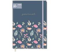 paper&you® Dotted Journal A4+ con banda elástica "Flying Flowers" 156 páginas, cuaderno de notas con puntos, diario - sostenible & respetuoso con el clima
