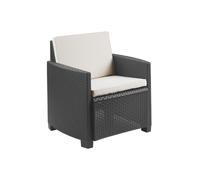 HäusbedConfortSL- Butaca convertible en Sofa Exterior - Siracusa - Gris-Antrácita - Estilo Ratan - Set 2ud - Cojines Incluidos - 63x58x74cm Grey-anthracite Setx2-cushions