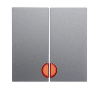 Hager b1 - Tecla con lente para mecanismo doble aluminio