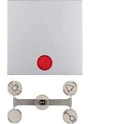 Hager b1 - Tecla con lente para mecanismo simple aluminio