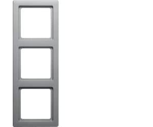 Hager Berker 10136084 Q.1 Marco para 3 enchufes (Aluminio Lacado)