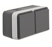 Hager Berker Berk 47843515 - Enchufe para Ap (2 Tomas, Horizontal), Gris