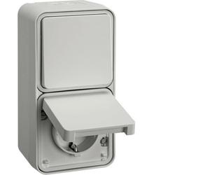 Hager Berker Conmutador combinado con carcasa Montaje en superficie W1 - 47803522