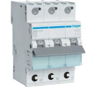 Hager Disyuntor MBS313 tipo B 3P 3 módulos (S) (50/60 Hz, -25 - +60 °C, -25 - +80 °C)