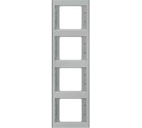 Hager k5 - Marco 4 elementos vertical acero inoxidable