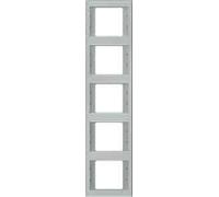Hager k5 - Marco 5 elementos vertical acero inoxidable