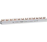 Hager KDN480A - Riel de fase (4P, 80A, 16 mm², 12 entradas, conexión de horquilla aislada), color gris
