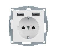 HAGER (KNX+DOM) 48031909 Toma SCHUKO/USB, S.x/B.x, bl polar mate tipo de potencia, multicolor