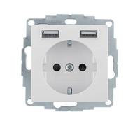 HAGER (KNX+DOM) 48038982 Toma SCHUKO/USB, S.x/B.x, blanco brillo tipo de potencia, multicolor