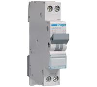 Hager MKN510 - Disyuntor de circuito (10 A, 2P, 1P+N, 2 pines, 1 polo, N 6 kA, diseño estrecho, 1 interruptor PLE TE LS (MKN 510)