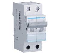 Hager MUN210A Interruptor Automático Magnetotérmico Serie MU, 2P, 10A, curva C, 6KA