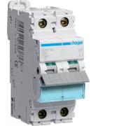 HAGER NCN216: Interruptor automático de protección de línea, 2 polos, C16A, 10kA, 2 metros