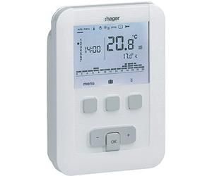 Hager Sistemas EK520 Termostato Ambiente Programable, Pilas