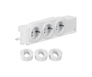 Hager Toma Schuko universal VZ00AS 3 enchufes giratorios