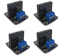 Hailege 4pcs 5V 1 canal Módulo de relé de estado sólido de alto nivel DC Control AC 240V 2A con fusible