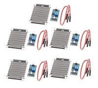 Hailege 5pcs LM393 Sensor de gota de lluvia Monitor de humedad meteorológica Sensor Módulo de sensibilidad a la humedad Placa niquelada 3.3-5V
