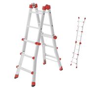 Hailo escalera multifunción m80 de aluminio, 4 x 3 peldaños, soporta