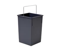 Hailo Vaso Cubo de basura empotrado Tandem Double Bin, 15 litros, gris 820016