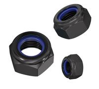 HAISHANG 20 Piezas Tuercas Hexagonales M8 A2 V2A de Acero Inoxidable, Autoblocantes DIN985 con Insertos de Nylon, Tuercas de Bloqueo Negras para Pernos y Tornillos