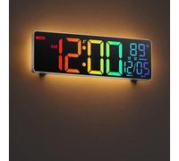 Haitang ha sido eliminado. El título restante se traduce al alemán:Reloj de pared digital de 11 pulgadas para el hogar, con control remoto, doble alarma, 8 colores RGB, pantalla LED grande, ajuste aut